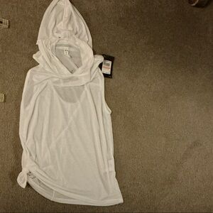 Under Armour White Hooded Sleeveless Top